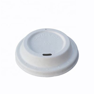 PFAS Free Biodegradable Molded Sugarcane Bagasse Disposable Coffee Cup Lids