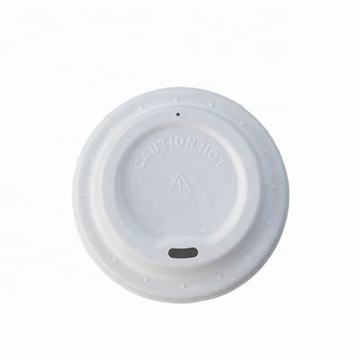 PFAS Free Biodegradable Molded Sugarcane Bagasse Disposable Coffee Cup Lids