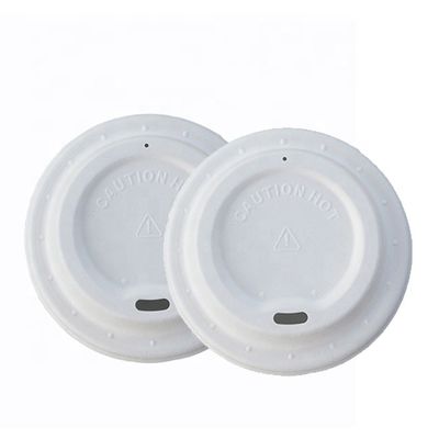 PFAS Free Biodegradable Molded Sugarcane Bagasse Disposable Coffee Cup Lids
