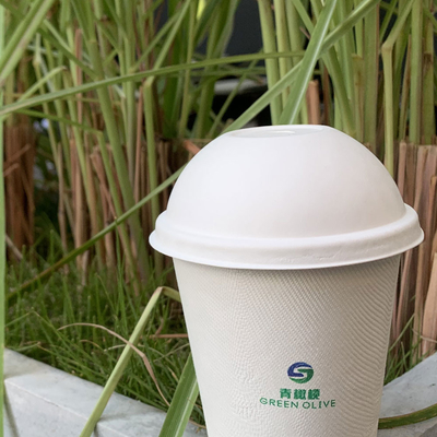 Bagasse Pulp Eco Coffee Cup Lids With 80mm/90mm Diameter For 8oz Cups