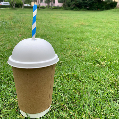 Bagasse Pulp Eco Coffee Cup Lids With 80mm/90mm Diameter For 8oz Cups