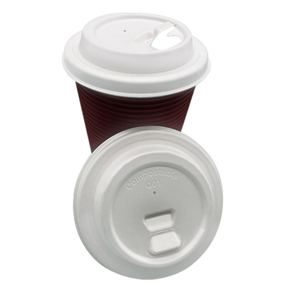 80mm Eco-friendly Cup Lids Sugarcane Bagasse Pulp 100% biodegradable