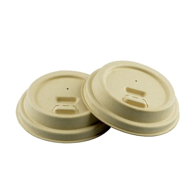 80mm Eco-friendly Cup Lids Sugarcane Bagasse Pulp 100% biodegradable
